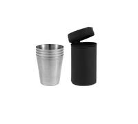 Lot de 4 gobelets à eau en acier inoxydable avec étui, for bière, café, voyage, randonnée, camping, pique-nique, barbecue, extérieur(170ml)