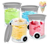 Lot de 4 gobelets de rechange pour Ninja Creami Swirl NC701EU 480 ml, sans BPA et passent au lave-vaisselle, compatibles avec les bacs à sorbetière Ninja Swirl, pour accessoires de sorbetière Ninja