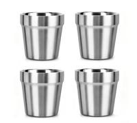 Lot de 4 gobelets empilables à double paroi en acier inoxydable 304 de 175 ml isolés sous vide pour rétention de la température, voyage en plein air et usage quotidien (A)