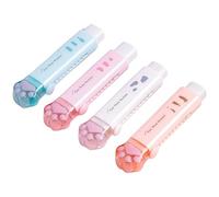 Lot de 4 gommes coulissantes en caoutchouc rétractables en forme de griffe de chaton pour étudiants, enfants, écriture, dessin, esquisse, gomme ergonomique Push Pull