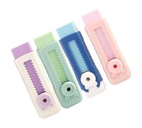 Lot de 4 gommes rétractables coulissantes en caoutchouc coloré pour enfants, étudiants, écoles