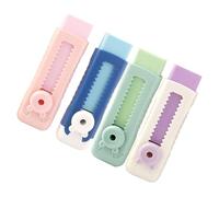 Lot de 4 gommes rétractables coulissantes et rétractables colorées pour enfants, étudiants, écoles pour enfants