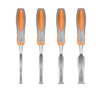 Lot de 4 gouges à sculpter pour le travail du bois - Outil de poignée ergonomique - Accessoires auxiliaires