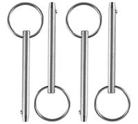 Lot de 4 goupilles à dégagement rapide, diamètre 6,3 mm, longueur totale 7,6 mm, longueur effective 6,1 cm, acier inoxydable 316, broche supérieure bimini, matériel marin.