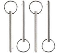 Lot de 4 goupilles à dégagement rapide, diamètre 6,3 mm, longueur totale 9,5 cm, longueur utile 7,6 cm, acier inoxydable 316, broche supérieure Bimini, matériel marin