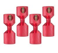Lot de 4 goupilles d'alignement de bride à double trou en aluminium | Ces broches d'alignement de bride en aluminium disposent d'un niveau à bulle intégré pour vérifier rapidement le niveau sans