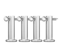 Lot de 4 goupilles de chape M20x (40 mm-150 mm), systèmes verrouillage fixation d'attelage à tête plate à trou unique en acier inoxydable 304 avec goupilles fendues(M20x45mm)