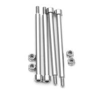 Lot de 4 goupilles de charnière filetées en acier inoxydable 4 x 60 mm et écrous pour télécommande de voiture A Arms - Amélioration de la position de la charnière extérieure