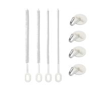 Lot de 4 Goupillon Biberon Paille et 4 Pièces Crochets Adhesifs Réutilisable Brosse de Nettoyage de Paille Multi-diamètre (6mm 8mm 10mm 12mm) Brosse à Bouteilles en Nylon pour Tasse théière