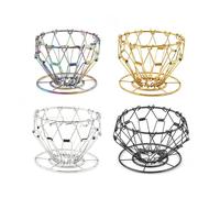 Lot de 4 goutteurs à café pliables, design géométrique en métal, avec porte-filtre en papier, 16 x 11 x 8,3 cm, pour brassage manuel