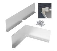 Lot de 4 gouttières réglables en aluminium pour protection contre les éclaboussures pour toit de vallée - Empêche les fortes pluies de refoulement dans les gouttières - Argenté - Lot de 4