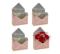 Lot de 4 grandes boîtes à bouquet - Emballage de fleurs en papier avec construction robuste - Présentoir floral au design élégant - Emballage surprise pour petite amie et femme