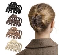 Lot de 4 grandes pinces à cheveux en forme de pieuvre de couleur neutre, pinces à cheveux puissantes pour boucles fines épaisses, pinces à mâchoires antidérapantes mates pour un style quotidien