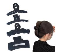Lot de 4 grandes pinces à cheveux pour cheveux épais, pinces à cheveux pour queue de cheval pour femme, ensemble de pinces à cheveux en velours (velours A-4 pièces)