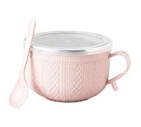 Lot de 4 grandes tasses de 750 ml avec couvercles, tasses à soupe avec poignées pour ragoûts et nouilles, résistantes à la chaleur pour la maison, le bureau (rose, 1 pièce)