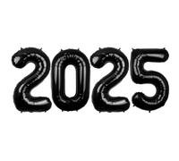 Lot de 4 grands ballons à l'hélium en forme de chiffre en mylar pour Noël, Nouvel An, fête, remise de diplôme, anniversaire - 101,6 cm - Noir