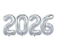 Lot de 4 grands ballons à l'hélium en mylar en forme de chiffre pour Noël, Nouvel An, fête, remise de diplôme, anniversaire - 101,6 cm