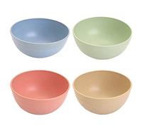 Lot de 4 grands bols à céréales incassables - Légers - Passent au micro-ondes et au lave-vaisselle - Respectueux de l'environnement - Pour riz, salade, pâtes, nouilles, soupe - 12 x 6 cm