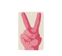 Lot de 4 grands désodorisants pour voiture Motif signe de la victoire Rose pastel