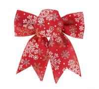 Lot de 4 grands nœuds de Noël rouges pour décoration de sapin de Noël 16 cm