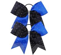 Lot de 4 grands nœuds for cheveux for femmes, accessoires for queue cheval Pour Femmes(Blue)