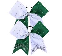 Lot de 4 grands nœuds for cheveux for femmes, accessoires for queue cheval Pour Femmes(Green)