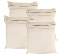Lot de 4 grands sacs à linge en maille de coton bio durable avec fermetures éclair robustes et maille respirante sont des sacs à linge délicats pour sous-vêtements, vêtements, pantalons et chaussettes