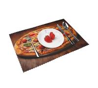 Lot de 4 grands sets de table à pizza, 30,5 x 45,7 cm, résistants à la chaleur, lavables et réutilisables, pour cuisine, salle à manger, vacances, fête, décoration d'intérieur