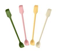 Lot de 4 grattoirs à confiture, spatules multifonctionnelles à double tête en silicone souple pour gâteau, crème, cuillère à beurre pour pâtisserie
