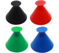 Lot de 4 grattoirs à glace pour voiture Ronds Pare-brise Glace Neige Givre Pelle à neige Multifonction Entonnoir Voiture Maison Fenêtre Neige Pelle Outil Portable Durable Efficace
