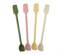 Lot de 4 grattoirs en silicone à double extrémité avec design à double tête pour mélanger et ramasser, spatule souple pour bocaux et bouteilles, essentiel de cuisine