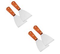 Lot de 4 grattoirs professionnels pour barbecue - Bords inclinés pour un nettoyage efficace du barbecue - Avec poignées confortables - Noir
