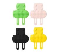 Lot de 4 griffoirs interactifs pour chat avec poils de massage, tapis de toilettage d'angle pour soulager le stress et enlever les poils morts pour chat