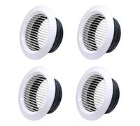 Lot de 4 grilles d'aération rondes en plastique - 75 mm - Pour ventilation de la maison et des locaux commerciaux, cuisine, salle de bain, garage (blanc)