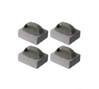 Lot de 4 grilles de cuisson ergonomiques naturelles avec barbecue - Lot de 4 grilles de cuisson en pierre ponce pour le nettoyage et le nettoyage des plaques de cuisson pour carrelage (10 x 7 x 3,8 cm