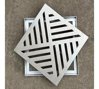 Lot de 4 grilles de vidange carrées d'extérieur en acier inoxydable pour canalisations d'arrière-cour, jardin et extérieur, 15 cm x 15 cm
