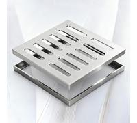Lot de 4 grilles de vidange carrées robustes avec cadre pour égouts, douche, cuisine, couloir (80 x 60 cm)