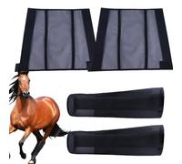 Lot de 4 guêtres Anti-Mouches pour Chevaux réutilisables - Bottes Anti-Mouches en Maille Respirante pour Plus de Confort, soulage la Fatigue des Jambes et réduit Le bourdonnement