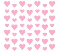 Lot de 4 guirlandes de cœurs en papier à suspendre pour Saint-Valentin, anniversaire, fête prénuptiale, mariage, fiançailles, anniversaire de mariage (rose)