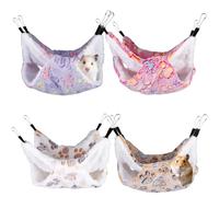 Lot de 4 hamacs pour cochons d'Inde : hamac double couche pour rats et cochons d'Inde Accessoires suspendus pour furets rats cochon d'Inde perroquet Hamster