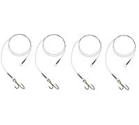 Lot de 4 hameçons JENZI Rig Ryder 7 x 7, 50 cm 9,12 et 15 kg pour brochet, sandre avec boucle Taille de l'hameçon 1/0, 2/0, 3/0 + autocollant Petri Heill! gratuit (taille du crochet 2/0 12 kg)