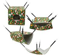 Lot de 4 hamsters en peluche douce, pour hamsters, petits animaux, linge de lit lavable, pour furet, rats, cochons d'Inde, perroquet (vert)