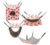Lot de 4 hamsters pour hamster, balançoire suspendue, petits animaux, linge de lit lavable, accessoire de cage à rat, en peluche douce, lit pour cochon d'Inde, jouet pour furet, rats, cochons d'Inde