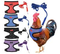 Lot de 4 harnais réglables pour poules, pratiques, respirants, confortables, adaptés pour le dressage des petits animaux, peuvent être utilisés comme laisses et harnais pour poules (taille M)