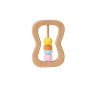 Lot de 4 hochets en bois - Hochet et jouet d'encouragement précoce pour bébé - instruments sonores en bois naturel pour enfants à partir de 6 mois (instruments Orff, Montessori) (forme de préhension
