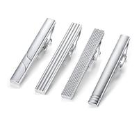 Lot de 4 Honey Bear Pinces à Cravate Pour Homme Taille normale cravate,5.4cm,Acier inoxydable Pour Chemise le cadeau de mariage d'affaires (5.4cm pour Taille normale cravate sans boîte)