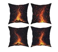 Lot de 4 Housse Coussin Exterieur Impermeable Noir, Housses de Coussin Canape Moderne Impermeable 65x65 cm, Decoratif Taie Oreiller en Lin Exterieur pour Patio, Jardin, Salon, Decoration Maison A-35