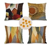Lot de 4 Housse Coussin Graffiti Abstrait Marron Housses de Coussin 40 x 40cm D'extérieur Imperméables Coussin Canapé, Grand Coussin Decoratif pour Patio Farmhouse Jardin Chaise Bureau Décor Gifts C25