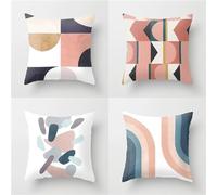 Lot de 4 Housse de Coussin 30x30cm Géométrique Rose Gris Housse Coussin Decoration Chambre,Carré Double Face Doux Coussin Canape Decoration,pour Canapé Salon Chambre Extérieur Coussin Oreiller ZW1-132