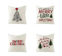 Lot de 4 Housse de Coussin 35x35 cm Noël Housse Coussin Canapé Double Face Housse Coussin Super Doux Taie d'oreiller Housses de Coussin pour Decoration Chambre, Canape, Lit, Salon, Bureau Mignon R342